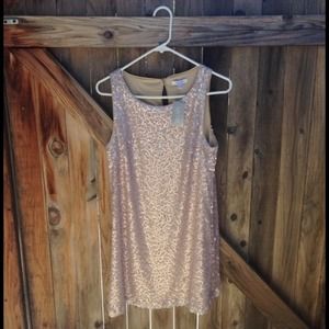 Rose Gold Sequined Tent Dress