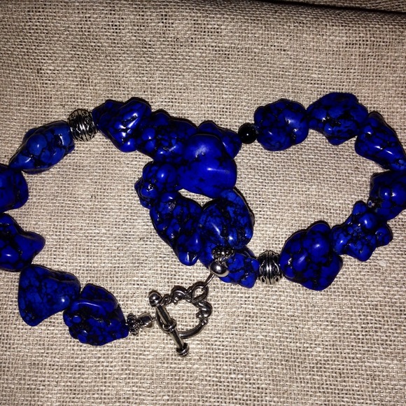 Heavy turquoise toggle and stretch.bracelets