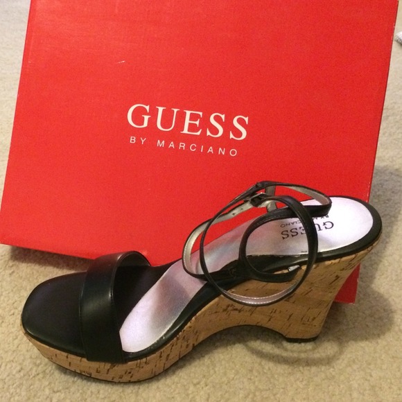 Guess by marciano wedge black sandals
