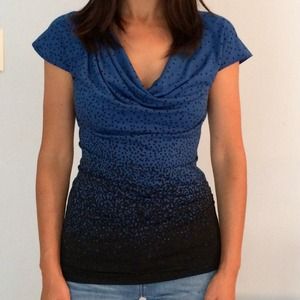 Draped neck cap sleeve top