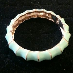 Mint Hinged Acrylic Bangle (Bamboo Style)
