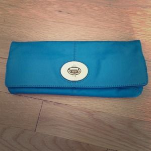 Authentic Turquoise Coach Clutch
