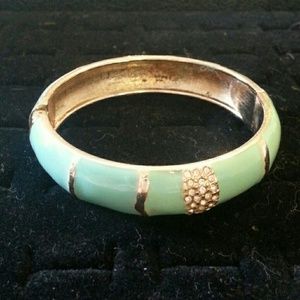 Mint Hinged Acrylic Bangle (Cz style)