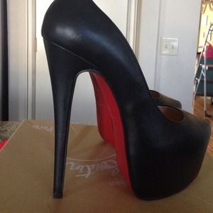 Louboutin Style Leather Platform heels