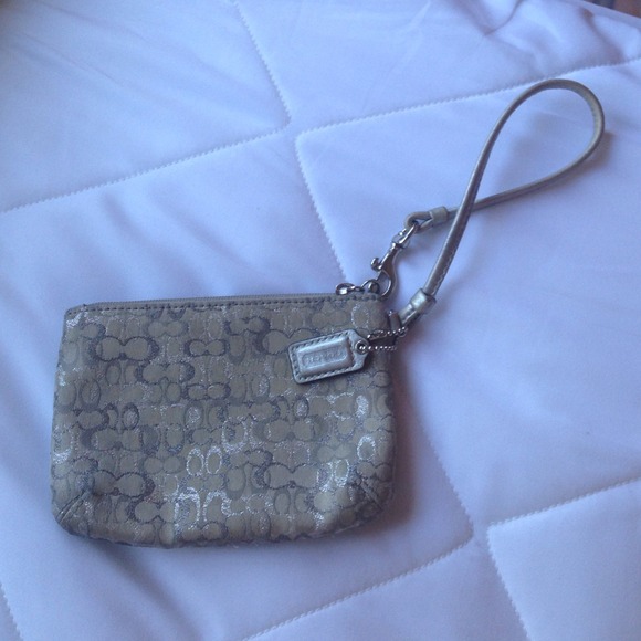 Silver coach wristlet!