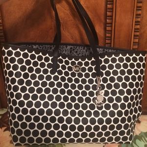 Michael Kors MK Black & White Polka Dot Handbag