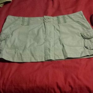 Green mini skirt