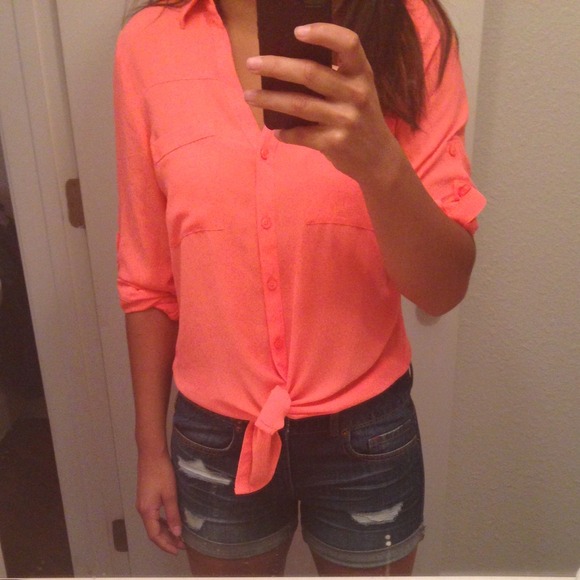 Express coral portofino blouse