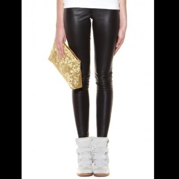 Alice and Olivia  leather black leggings.