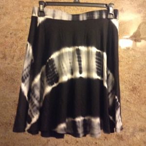 black & white tye dye skater skirt