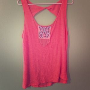 Tribal beaded coral tank top from American Eagle