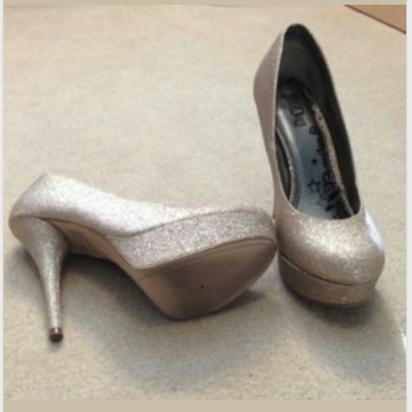 Gold Glitter Heels