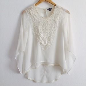 Sheer embroidered top