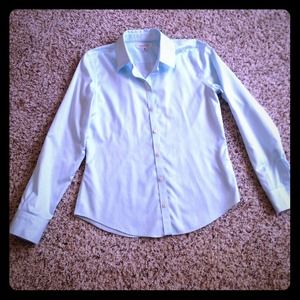 Baby blue and white striped shirt