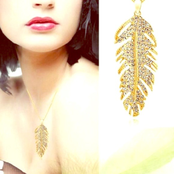 Gold filled feather necklace