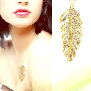 Gold filled feather necklace