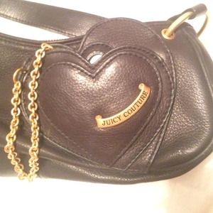 Black Leather Juicy Couture Handbag.