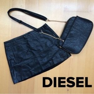 Diesel Black Leather Skirt