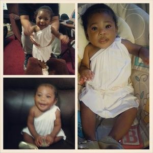 Authentic White Baby Toga Off The Shoulder Dress