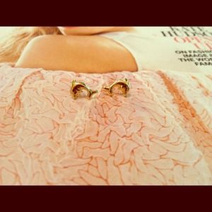 SOLD on eBay Tiny gold earrings...charming!
