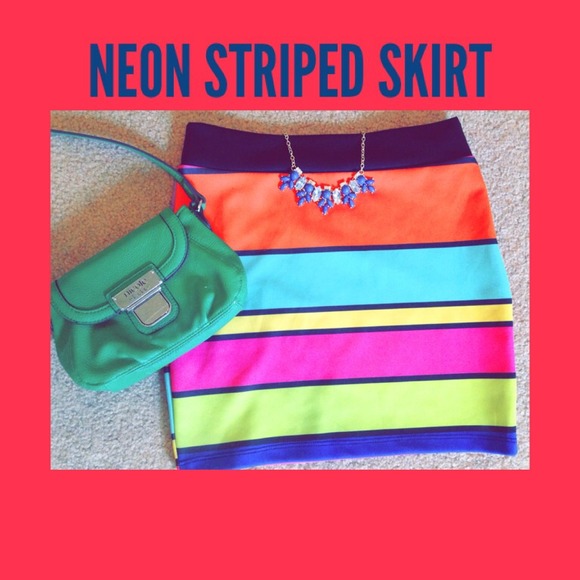 Neon Striped Skirt
