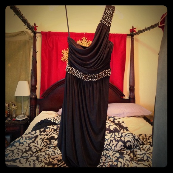 Windsor, one shoulder, little black cocktail dress