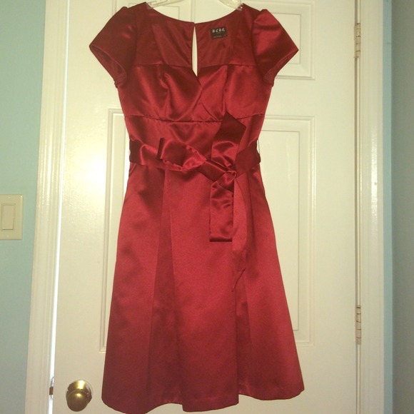 BCBG Paris Red Satin Dress