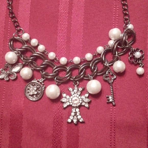 Fossil choker necklace. Crosses and bling.