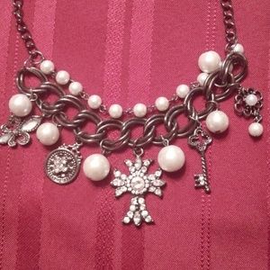 Fossil choker necklace. Crosses and bling.