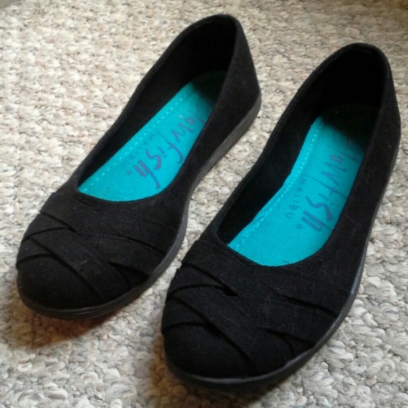 Comfortable Black Flats (Canvas)