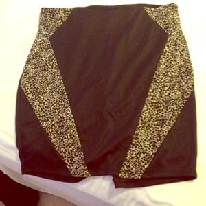 Black&Leopard Skirt
