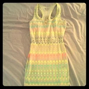 Fitted razor back neon dress