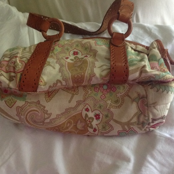 Paisley,leather,cloth bag - Picture 2 of 3