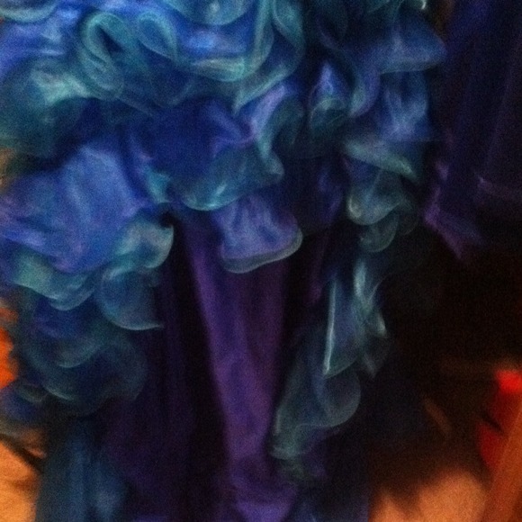 Turquoise, sea green, and blue prom dress - Picture 2 of 3