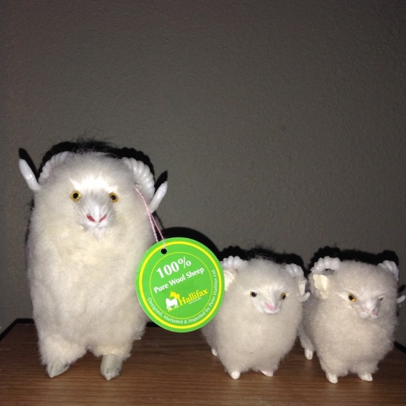 3 100% pure wool sheep collectors item.