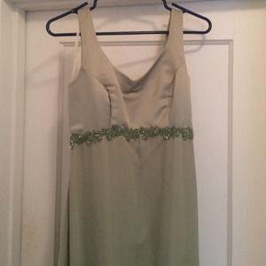 Pastel green bridesmaid dress