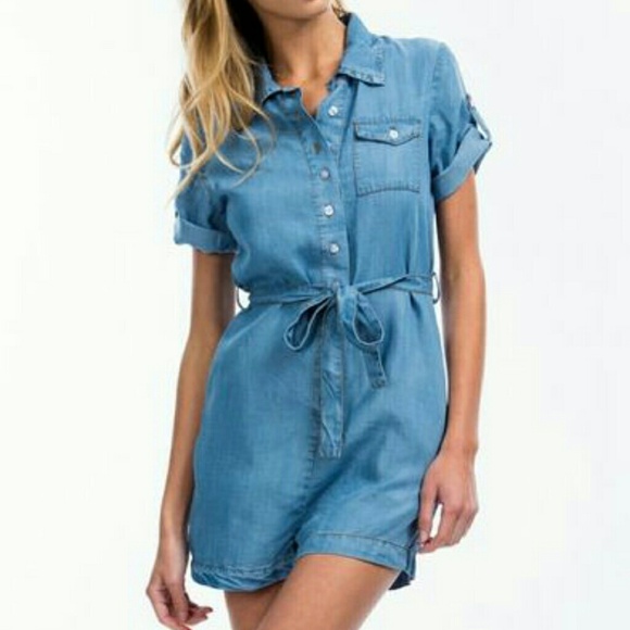 Chambray Romper - Picture 2 of 2