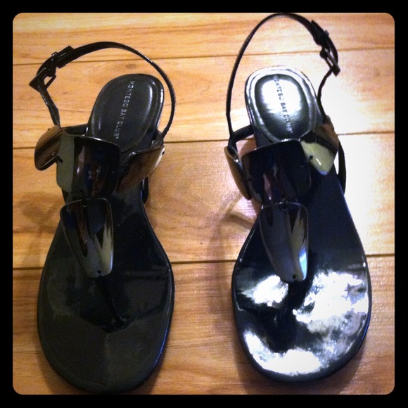 Wedged Black Sandals