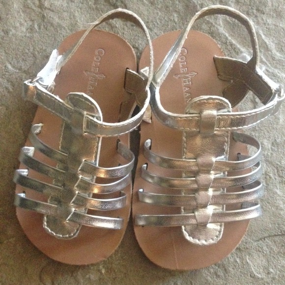 COLE HAAN baby silver sandals