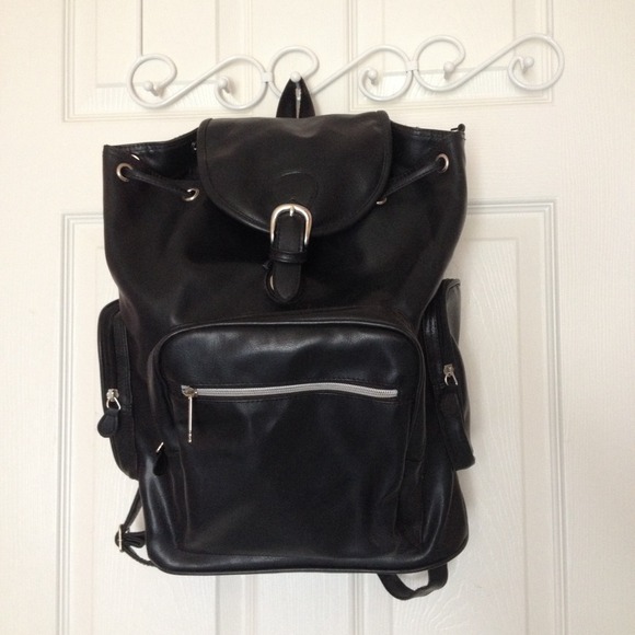 Xhilaration Handbags - Black Faux Leather Backpack