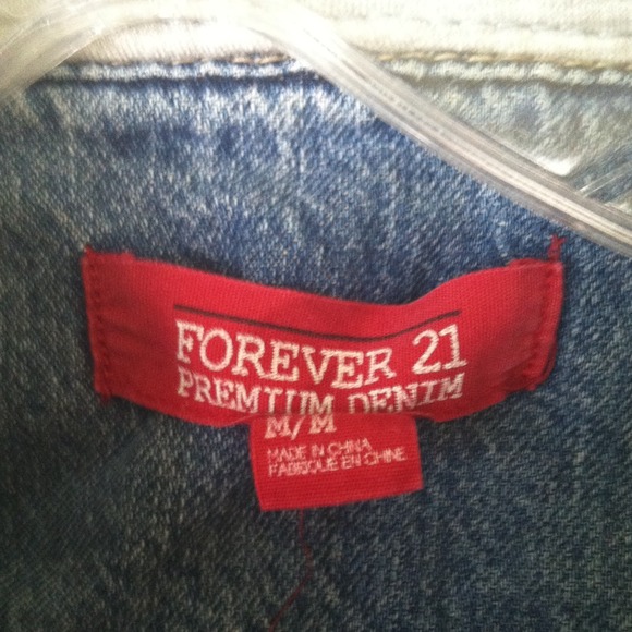 Forever21 Cropped Denim Hoodie - Picture 2 of 3