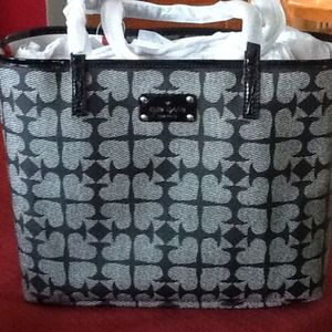 Kate Spade Pebbled Ace of Spades Med Tote