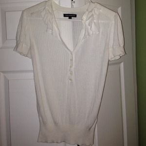 Express white, short sleeved top. Size medium