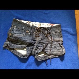 Guess lace up shorts
