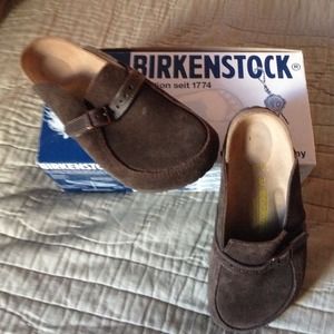 NWT Suede Mocha "Eaton" Birkenstocks