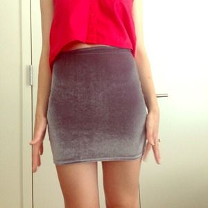 urban outfitters urban recycle zipper velvet skirt