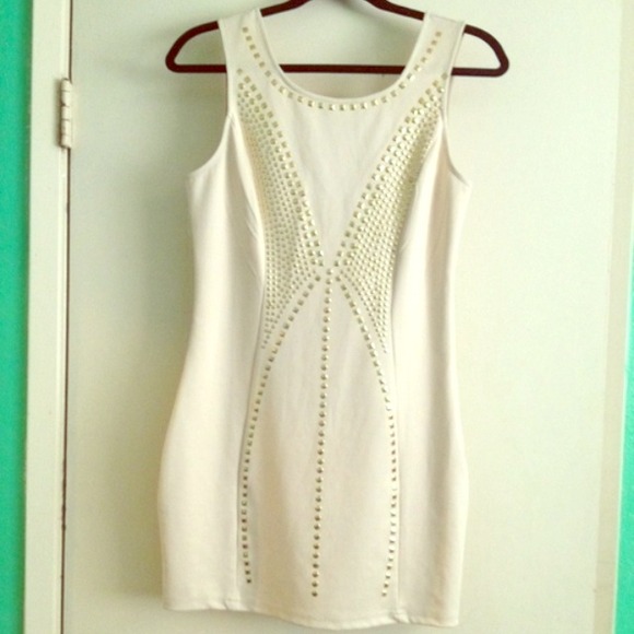 The Laundry Room Ivory Studded Bodicon Dress