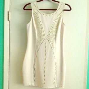 The Laundry Room Ivory Studded Bodicon Dress
