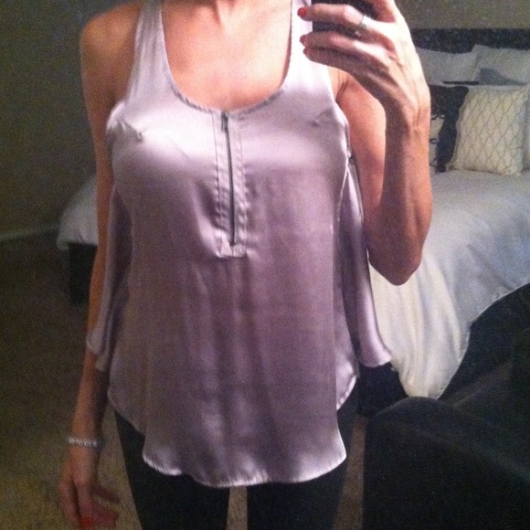 Silk purple tank zip front