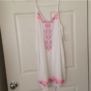 White Aztec print Dress